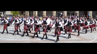 Bagpipes And Drums Music 2018 Pipe Band Competition Dundee Tayside Scotland [upl. by Hammel]