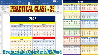 How to create a calendar in ms word   How to create one year calendar in ms word [upl. by Aristotle]