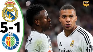 Real Madrid vs Getafe 51  All Goals amp Highlights 2024 hd [upl. by Gnauq724]