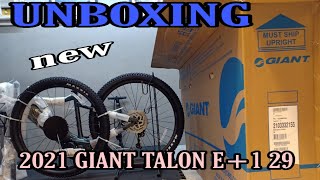 UNBOXING 2021 GIANT TALON E1 29  GIANT TALON ELECTRIC BIKE 2021 [upl. by Aicela]