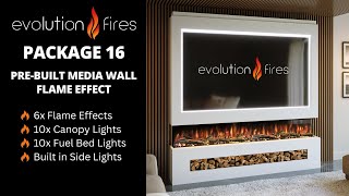 Evolution Fires PreBuilt Media Wall Package 16 Flame Effect [upl. by Suolkcin]