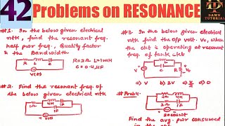 Lec42 Problems on RESONANCE  parallel  series  tank  parallel series resonance circuit examples [upl. by Nelyak302]