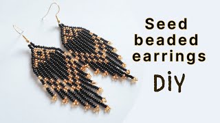 How to make long beaded Earrings [upl. by Schoof808]