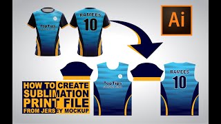 Creating Sublimation Print File From a Jersey Mockup  Adobe Illustrator Tutorials [upl. by Taro]