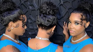 360 WIG INSTALL  CURLY BUN TUTORIAL  MEGALOOK HAIR [upl. by Thaddus]