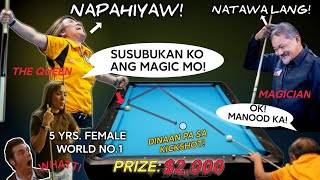 5 YEARS FEMALE WORLD NO1 AT QUEEN OF BILLIARD quotSINUBUKANquot ANG MAGIC NI EFREN BATA REYES [upl. by Hildegard]