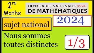 Olympiades nationales de mathématiques 2024 corrigé exercice 2  partie 1 Sommes toutes distinctes [upl. by Trub]