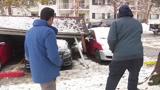 I heard a big boom Snowstorms cause carport collapse at Denver condominium complex [upl. by Zobe]