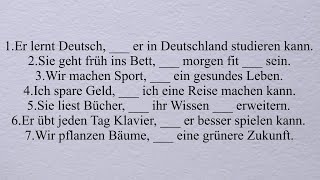 für damit um…zu ziel und Zweck ausdrücken Dativ Akkusativ A1 A2 B1 [upl. by Llertniuq]