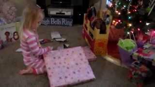 Abby opening presents Christmas morning 2014 [upl. by Nesral]