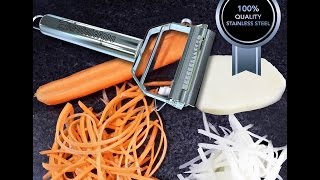 Firstchefpro Ultra Sharp Dual Julienne Peeler amp Vegetable Peeler [upl. by Anifled]