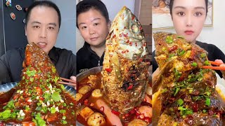 Asmr Eating 🐟 Braised Big Carp Holy Eating Fish Spicy Braised Fish🐠 114 [upl. by Anigroeg]