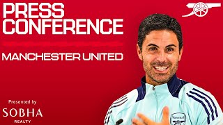 PRESS CONFERENCE  Mikel Arteta previews Manchester United  Team news the title race and more [upl. by Nnairek804]