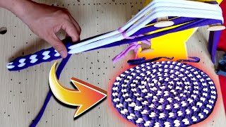 DIY How to weave a stripe for making doormat doormat making at home paydan banane ka tarika [upl. by Rosenwald]