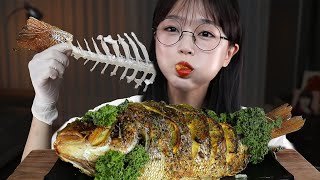 통으로 구운 도미구이 먹방🐟 ft 새우버터구이 GRILLED SNAPPER MUKBANG  EATING SOUNDS [upl. by Zetnom269]