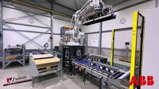 KVTechniek palletiseren met ABB robot [upl. by Leaffar859]