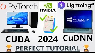 Cómo instalar CUDA cuDNN PyTorch Lightning SIN ERRORES en Windows para cualquier GPU  2024 [upl. by Laval]