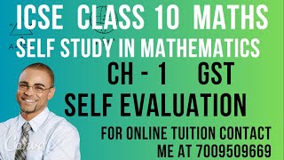 ICSE Ch1 GST FROM SELF STUDY FOR ICSE CLASS 10 MATHS REVISION SELF ASSESSMENT jindalmathspoint [upl. by Jayne995]