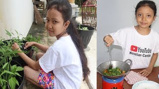 Memetik dan Memasak Kangkung Dengan Mainan Kompor Mini [upl. by Suzanne]