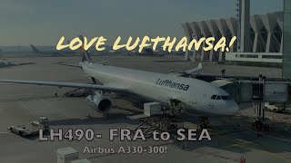 Trip Report  Lufthansa Frankfurt to Seattle  Airbus A330 Economy [upl. by Lacagnia288]