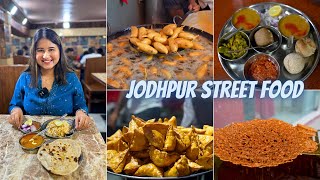 Best JODHPUR Street Food Tour Part 1  Mirchi Bada Shahi Samosa Gulab Jamun Ki Sabzi amp More [upl. by Pietrek]