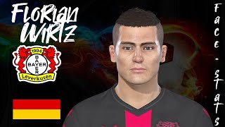 COMO CREAR A FLORIAN WIRTZ EN PES 2018  HOW TO CREATE  FACE Y STATS 2023  COMO FAZER [upl. by Marciano]