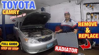 Replacing leaking radiator on 2003 camry complete full guide DIY [upl. by Arraeis]