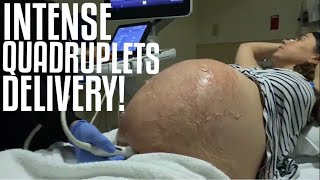 INTENSE QUADRUPLETS LABOR amp DELIVERY VLOG BIRTH VLOG  RAW amp REAL  TFYV 18 [upl. by Bull]