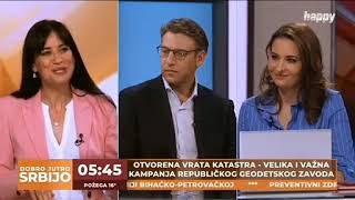 Otvorena vrata katastra i RGZ Indeks cena stanova na TV Hepi  Darko Vučetić i Ivana Štrbac [upl. by Oag]