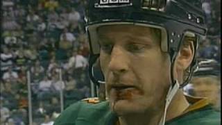 Vintage Derian Hatcher destroys Jeremy Roenick [upl. by Nehgam]