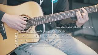 How to Play Greendale Is Where I Belong  Community  Guitar Tabs [upl. by Tace212]