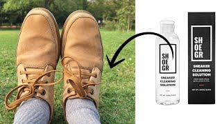 WOODLAND SHOES CLEANING  SHOEGR Shoe Cleaner Sneaker Cleaner [upl. by Rehtaeh]