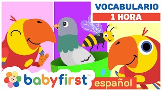 Nuevas Palabras  Vocabulario para Niños  Huevos Surpresas con Larry  1 Hora  BabyFirst Español [upl. by Ynneg]