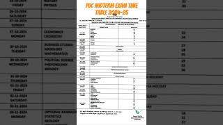 PUC Midterm Exam Time Table 202425 llexam pucexam viralshorts viralvideo [upl. by Haas419]