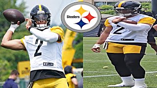 Pittsburgh Steelers OTA’s Day 3 HIGHLIGHTS Justin Fields shows off READOPTIONS amp FOOTWORK 🫢 [upl. by Ragse50]