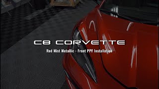 New Red Mist Metallic C8 Corvette Stingray Gets FULL Frontal PPF  XPEL Ultimate Fusion PPF [upl. by Ahserak]