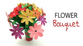 Flower Bouquet for Birthdays Weddings amp Anniversaries  DIY Tutorial by Paper Folds  959 [upl. by Desireah356]