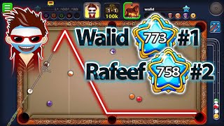 8ball pool Me and the highest level in the world walid damoni 773 with 2700bTotal  crazy shots [upl. by Roleat]