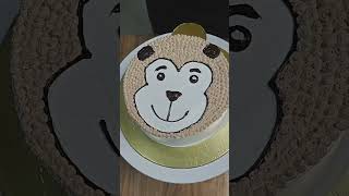 Monkey Face Design Cake bakeandbunsacademy food cake egglessbakingclass [upl. by Fruin]