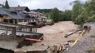 Flash floods suddenly hit Switzerland The most beautiful place in Zermatt was destroyed instantly [upl. by Hausner]