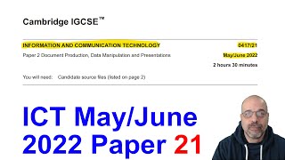 2022 June Paper 21 Cambridge 0417 ICT IGCSE [upl. by Ettenad]