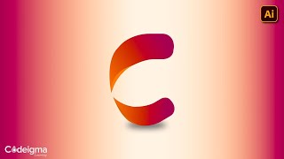 How to Make Letter C Logo Design in Illustrator Design 1 Lettermark Logo Series Codeigma Learning [upl. by Ayekahs]