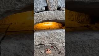 The Light Within the Stone Wall  shorts construction technique stone homedecor [upl. by Brandais]