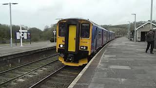 Plymouth bound train arrives amp departs from Lostwithiel BR railway station amp level crossing 14416 [upl. by Cheney]