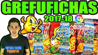 Unboxing GREFUFICHAS DE LA LIGA 201718  Grefusa  Chapas Liga Santander [upl. by Nelloc]