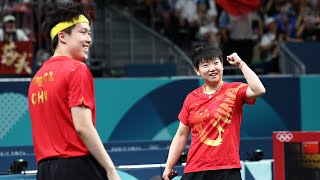 Sun YingshaWang Chuqin won mixed double gold medal in Table tennis at Paris 2024 孙颖莎 王楚钦 [upl. by Birck930]