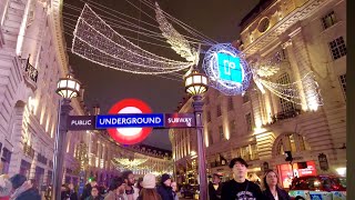 REGENT STREET LONDON WALK 4K  Central London Walking Tour December 2023 [upl. by Bassett133]