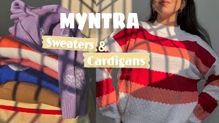 Myntra Winter wear haul under ₹900 Myntra sale finds SweatersCardigans haul myntrawinterwearhaul [upl. by Sac]