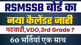 RSMSSB Exam Calendar 202526  Rajasthan New Vacancy 202526  Patwari  VDO  jail Prehari [upl. by Arahas]