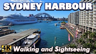 SYDNEY AUSTRALIA 2023 4K  Walking Tour  Circular Quay  Harbour Bridge  Opera House  Cruise Ship [upl. by Merrick]